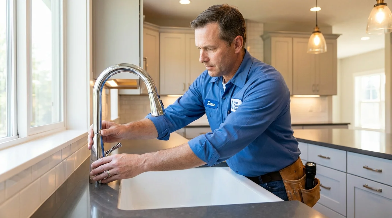 Kitchen faucet installation by Johns Plumbing LLC in Uniondale